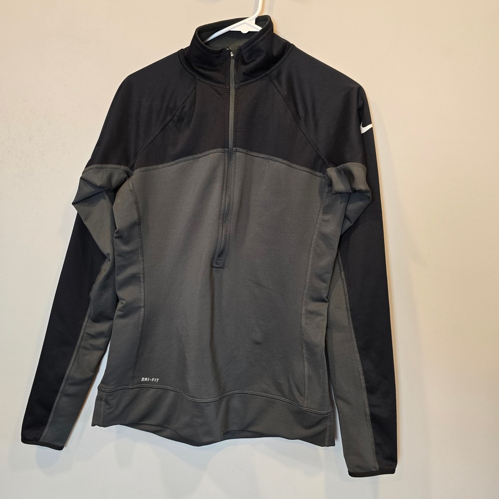 Nike Pullover Drifit Hyperwarm Half Zip Gray Blac… - image 8